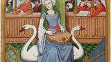 Leda und der Schwan – aus einer Buchmalerei aus dem 15. Jahrhundert