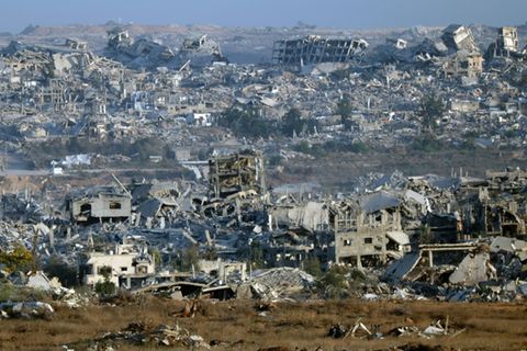 Blick aus Israel auf den Gazastreifen