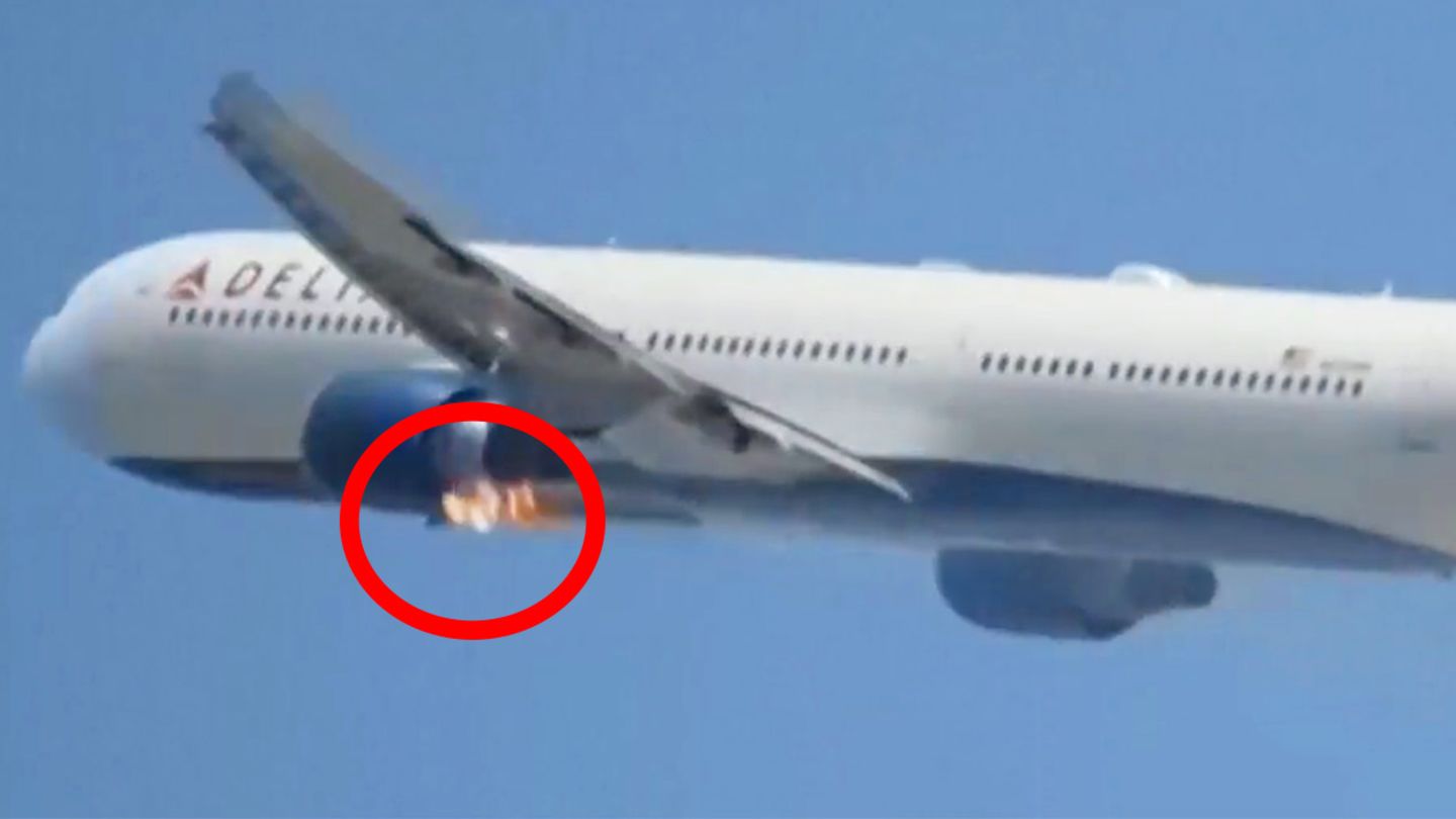 Notlandung in Los Angeles: Flammen schlagen nach Start aus Boeing-Triebwerk