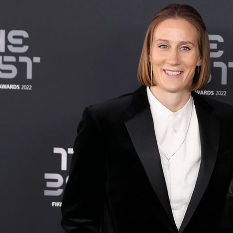 Ann-Katrin Berger (left) and Jess Carter at an event 2023 in Paris.