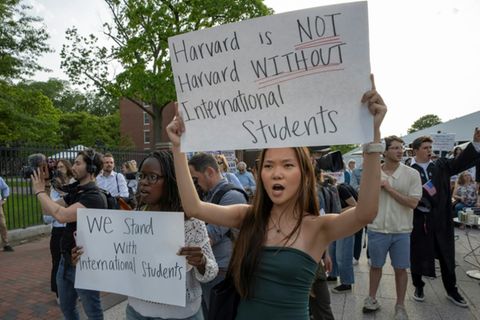 Protestierende Studenten in Harvard