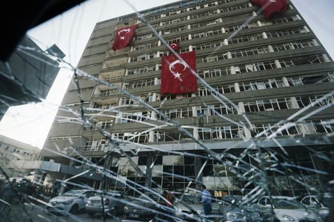 Zerstörung nach Putschversuch in der Türkei 2016