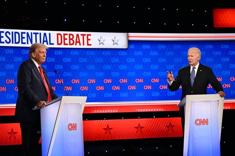 Joe Biden und Donald Trump während des TV-Duells
