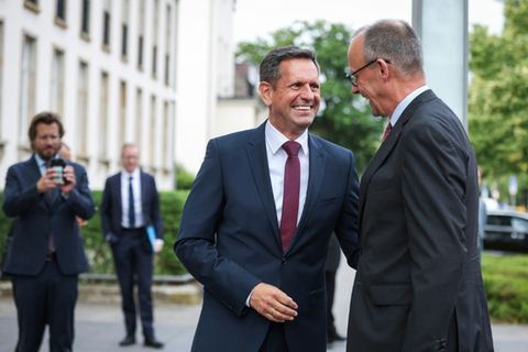 Lies (l.) und Merz in Hannover