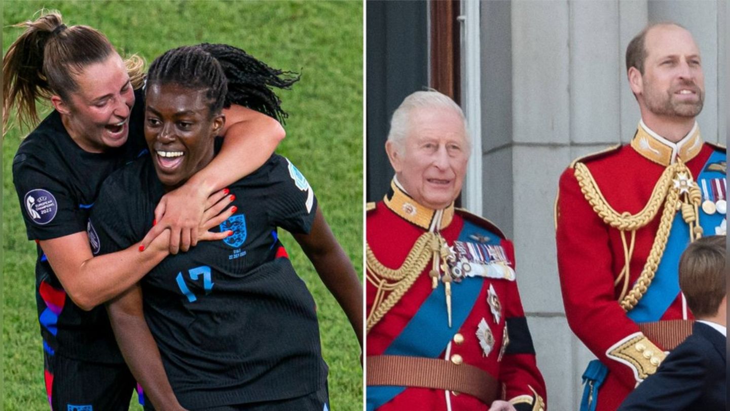 Freezing into the European Championship final: Charles and William are happy with Lionesses