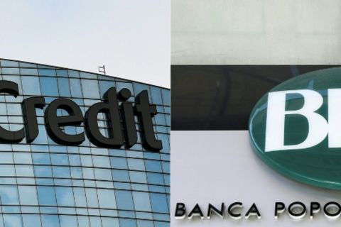 Logos der Unicredit und der Banco BPM