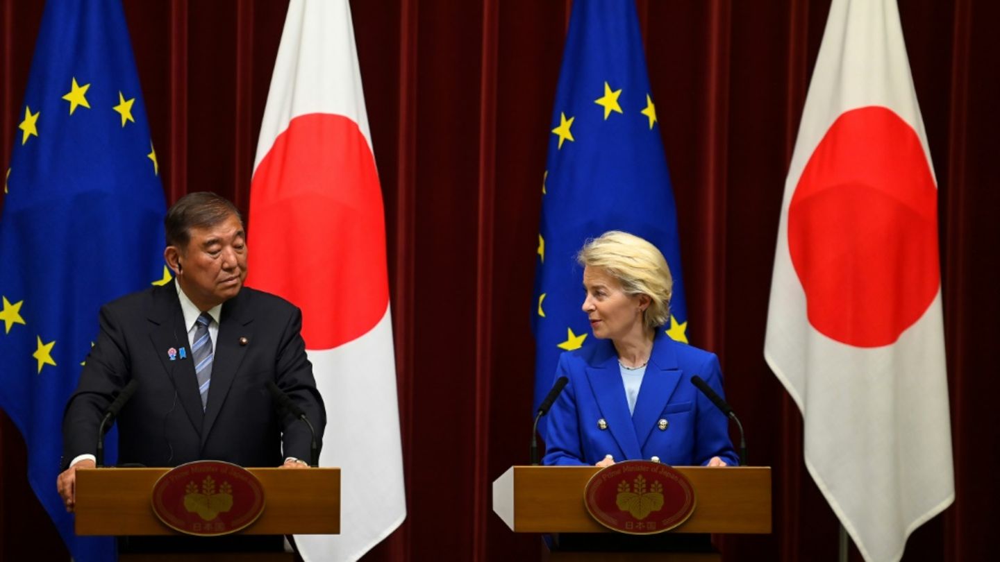 Japans Regierungschef Ishiba und EU-Kommissionschefin von der Leyen