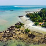 Der kleine Staat liegt an der afrikanischen Westküste, eingeklemmt zwischen dem Senegal und Guinea. Auf, vor und an den Inseln des Bijagós-Archipels finden sich Wattflächen und seichte Riffe. Meeresschildkröten legen ihre Eier ab, und neben Delfinen und Haien leben hier Flusspferde dauerhaft im Meer