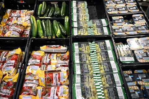 Supermarktauslage im August 2023 in Berlin