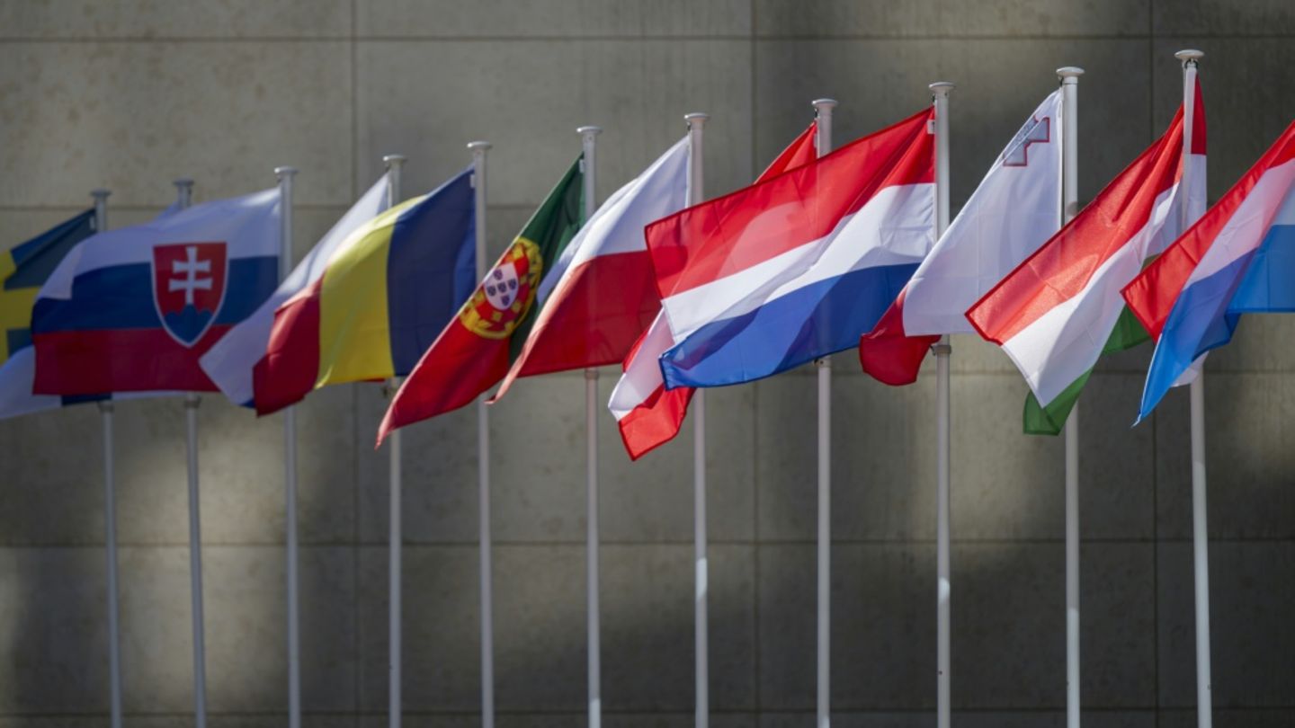 Flaggen der EU-Staaten in Luxemburg