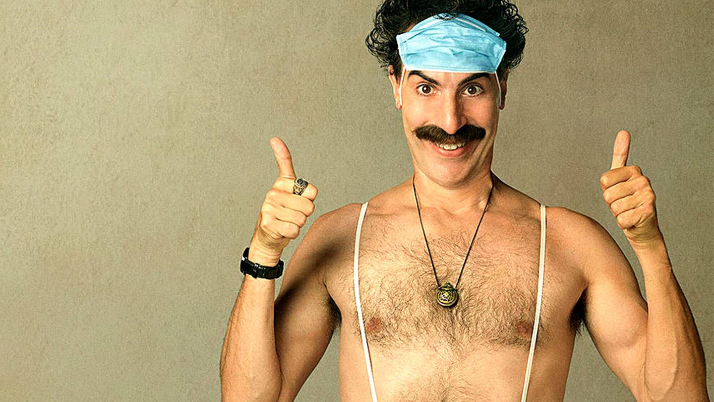 Sacha Baron Cohen shows his steel and smooth -shaped body
