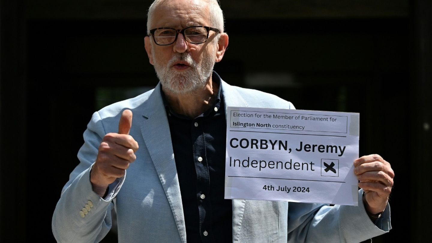 Jeremy Corbyn vor der Stimmabgabe am Donnerstag