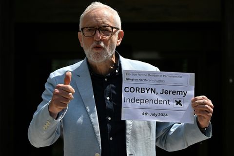 Jeremy Corbyn vor der Stimmabgabe am Donnerstag
