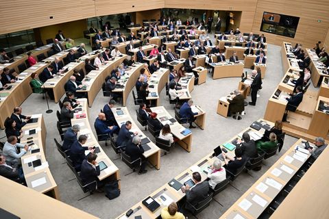 Der Landtag von Baden-Württemberg muss sich mit einer Hakenkreuz-Schmiererei befassen