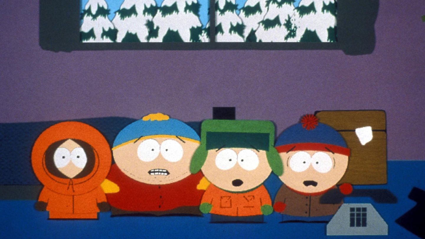 Kenny McCormick, Eric Cartman, Kyle Broslofski und Stan Marsh, die Hauptfiguren der Serie "South Park"