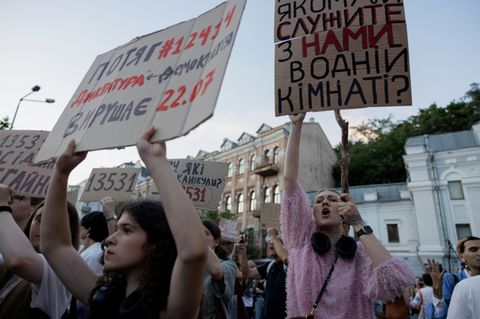 Demonstration in Kiew gegen das Korruptions-Gesetz