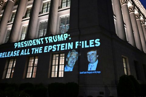 Projektion auf Fassade der US-Handelskammer in Washington