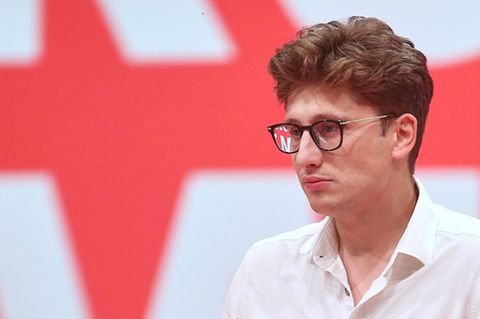 Juso-Chef Philipp Türmer am Rednerpult auf dem SPD-Parteitag
