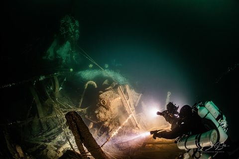 Das Schiffswrack der HMS Nottingham, ein Kreuzer aus dem Ersten Weltkrieg