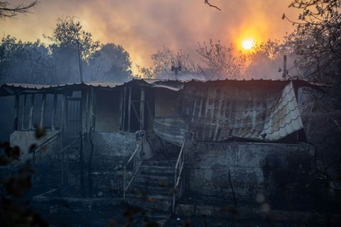Kampf gegen die Flammen auf der Halbinsel Peleponnes