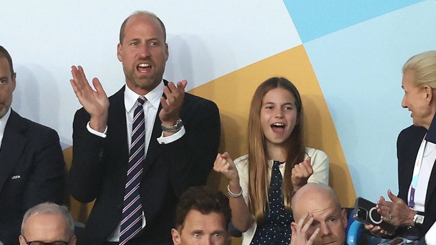 EM victory for England: William and daughter Charlotte are thrilled