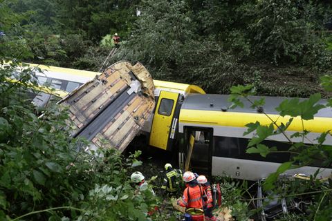 Rettungskräfte am Unglücksort bei Riedlingen