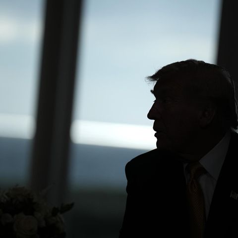 The silhouette of US President Donald Trump in Turnberry Golf Club, where Trump with EU Commission chief Ursula von der Leyen Castle