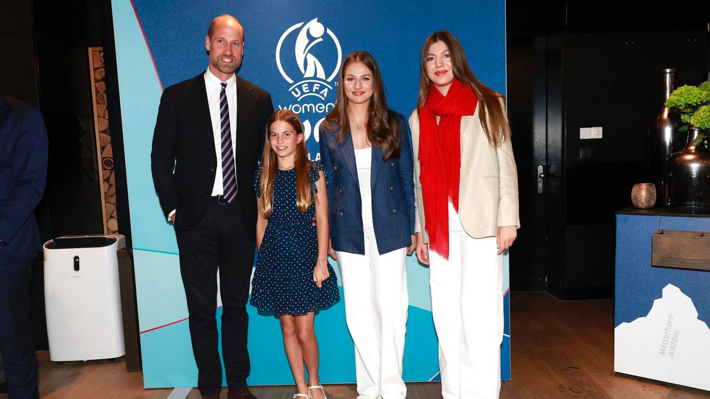Gruppenfoto: Prinz william, Prinzessin Charlotte und die spanischen Prinzessinnen Leonor und Sofia