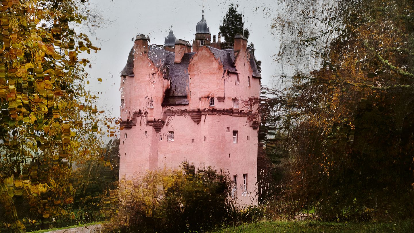 Pinkes Schloss im Wald