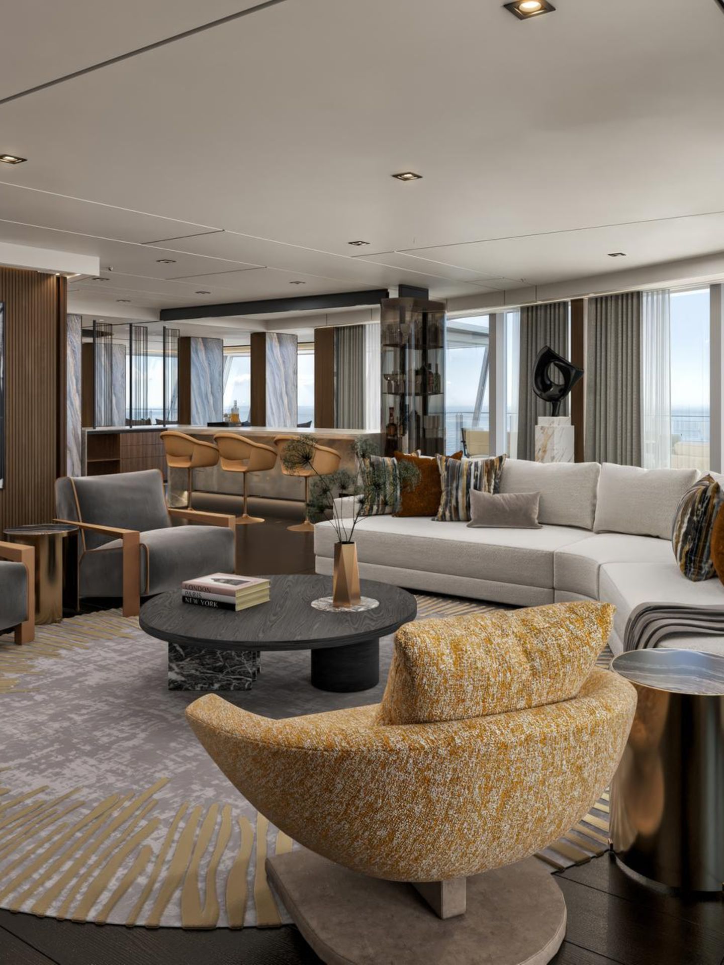 Wohnzimmer in der Skyview Suite