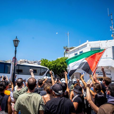 Pro-palästinensische Demonstranten auf Kreta, Griechenland
