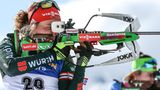 Laura Dahlmeier während dem Schießwettbewerb