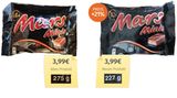Alle Jahre wieder... ändert Mars die Packungsgröße seiner Minis. In den vergangenen 16 Jahren hat die Verbraucherzentrale Hamburg für das Produkt acht unterschiedliche Packungsgrößen gesammelt. Zwischen 200 und 300 Gramm war schon alles dabei, der Preis pro Gramm aber ging stetig nach oben. Aktuell hat sich die Füllmenge von 275 auf 227 Gramm verringert. Bei gleichbleibendem Preis entspricht das einer Verteuerung um 21 Prozent. Genau die gleiche Schrumpfung trifft auch die Sorten Bounty, Snickers, Twix und Milky Way. Hersteller Mars begründet den Schritt mit steigenden Kosten für Zutaten und Verpackung (Juni 2025)