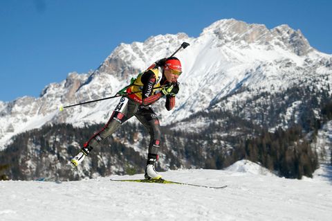 Zwei Leidenschaften vereint: Laura Dahlmeier bei einem Biathlon-Wettbewerb im österreichischen Hochfilzen