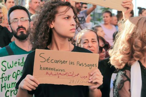 Demonstrierende in Suwaida