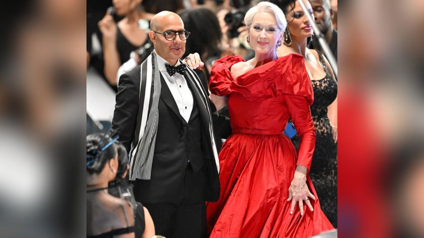 “The devil wears Prada 2”: Meryl Streep in the glamor dress on the set