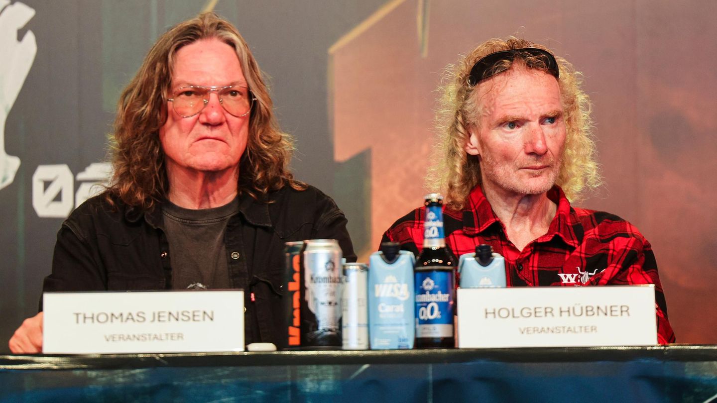 Die Wacken-Veranstalter Thomas Jensen und Holger Hübner gucken grimmig