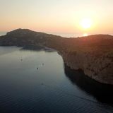 Baia del Buon Dormire im Sonnenuntergang