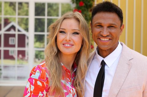 Patrice Aminati mit ihrem Mann Daniel bei einem TV-Auftritt im Juni