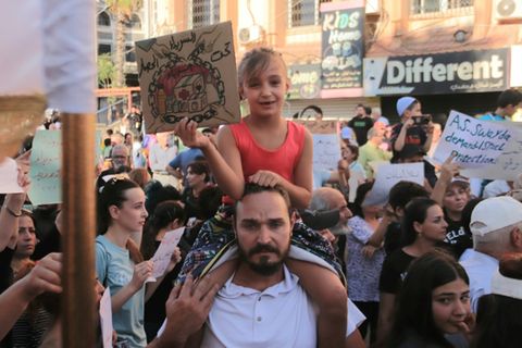 Protestaktion gegen die humanitäre Lage in Suwaida