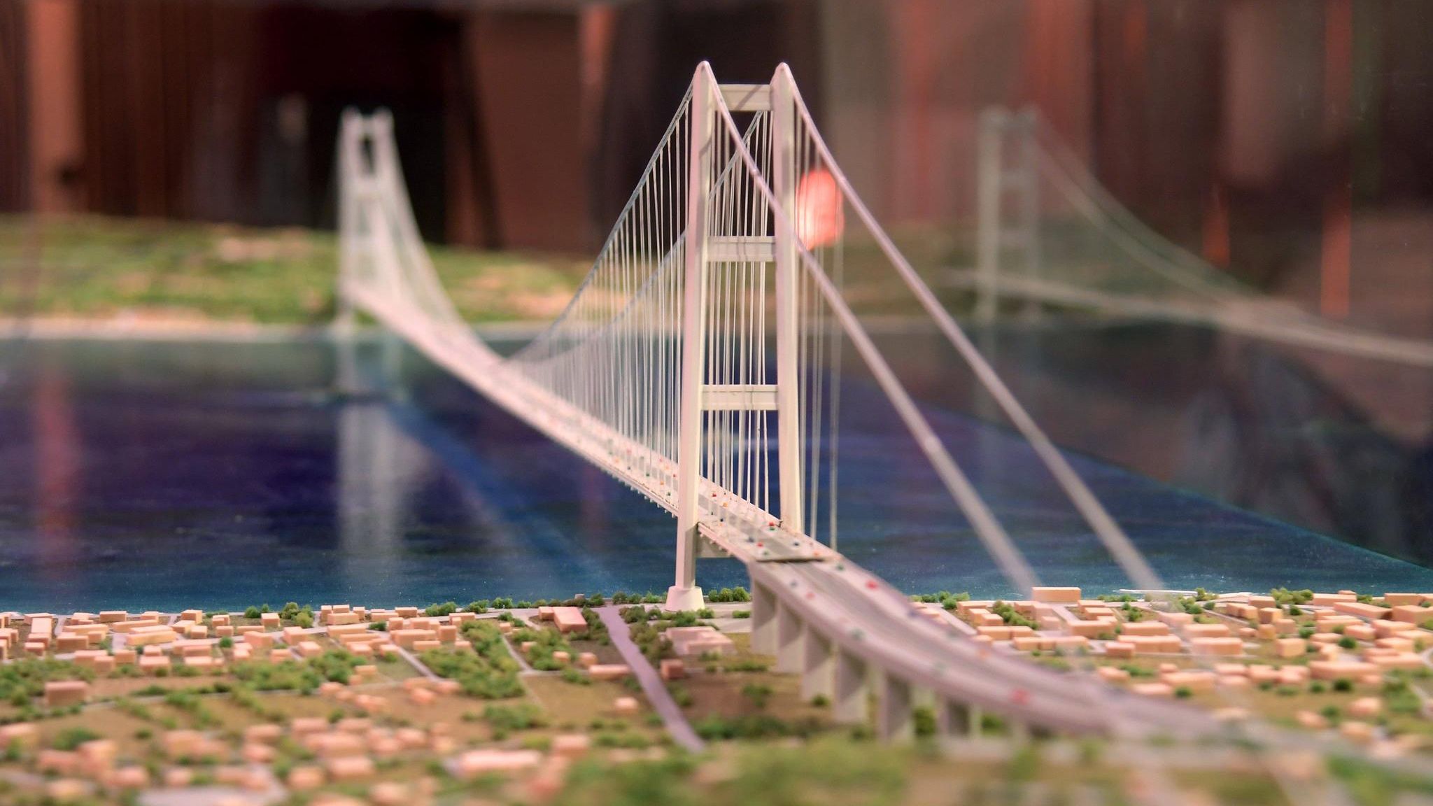 Modell der Messina Brücke in Italien