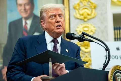 US-Präsident Trump hält eine Rede