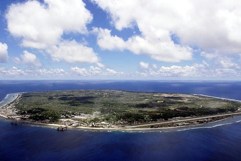 Luftaufnahme des Inselstaats Nauru