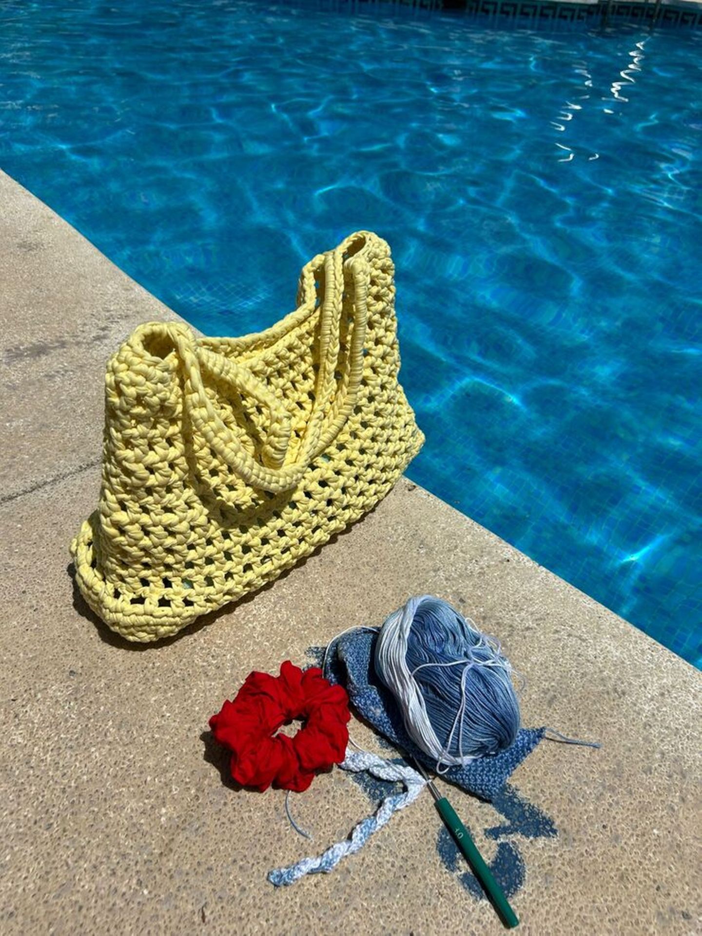 Butter Yellow Crochet Bag - BEACH PLEASE