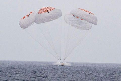 Dragon-Kapsel nach der Rückkehr von der ISS