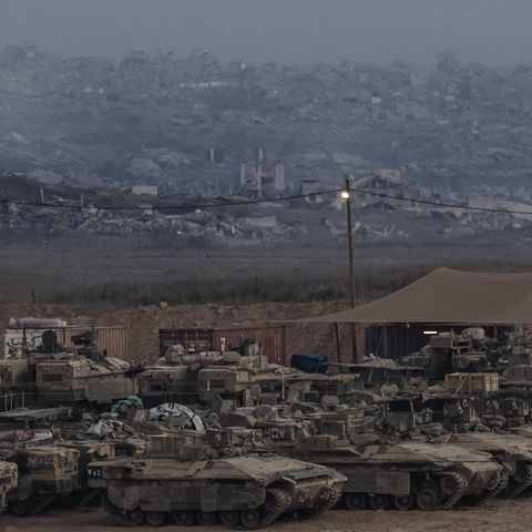 Israel's military is formed on the border with Gaza