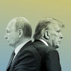 Collage aus Donald Trump und Wladimir Putin