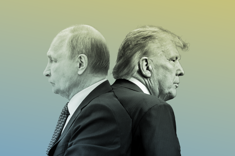 Collage aus Donald Trump und Wladimir Putin
