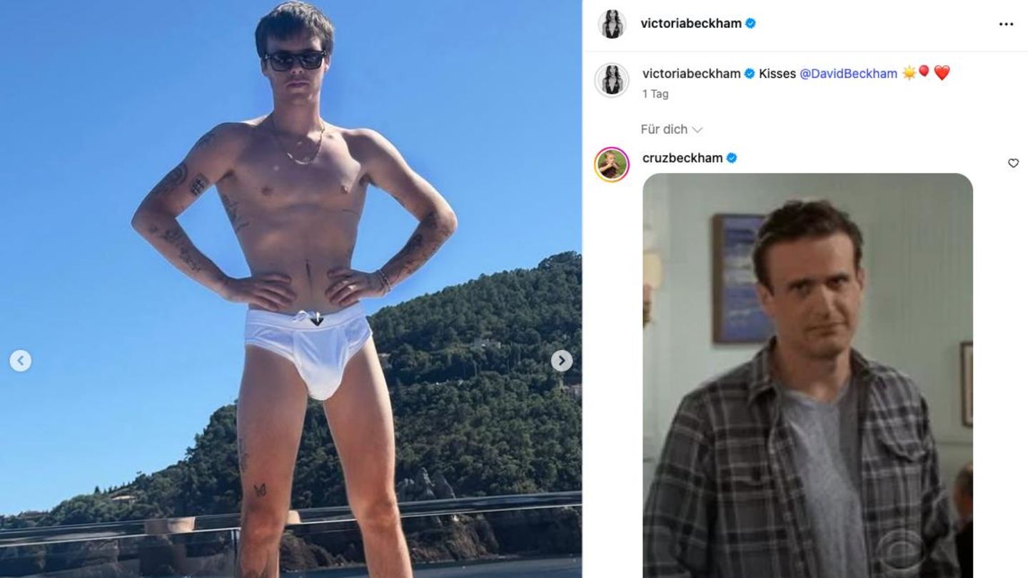 Cruz Beckham’s vacation picture heats up fans: “Someone lost a sock?”