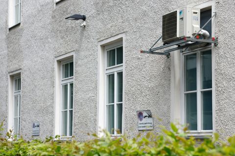 Klimagerät an einem Haus in München